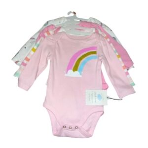 Cloud Island Baby Girls 4-Pack Long Sleeve Bodysuits